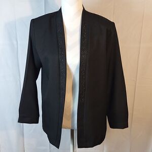 Sara Morgan by Haband Beaded Open Front Women's Blazer